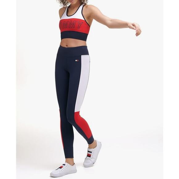 TOMMY HILFIGER Womens Performance Leggings XS Navy Blue Jersey High Rise NWT - Picture 3 of 14
